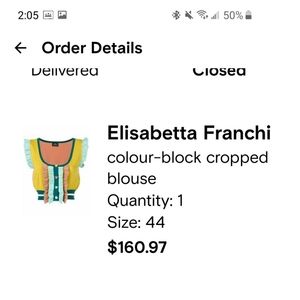 Color block crop blouse sz L.